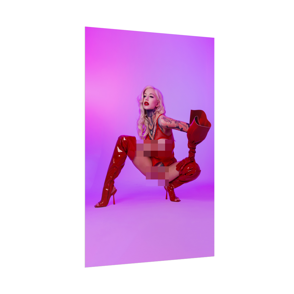 Red Latex Pinup Pixie Spicy Poster