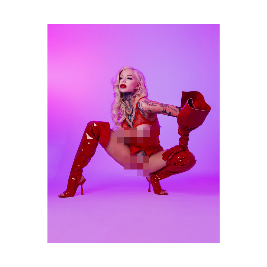 Red Latex Pinup Pixie Spicy Poster